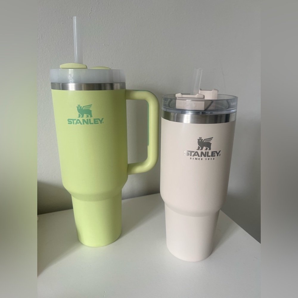 40 oz (citron green) and 30 oz (pink) stanley